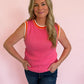 Pretty in Pearls Top | Pink Pearl Embellished Sweater Tank
