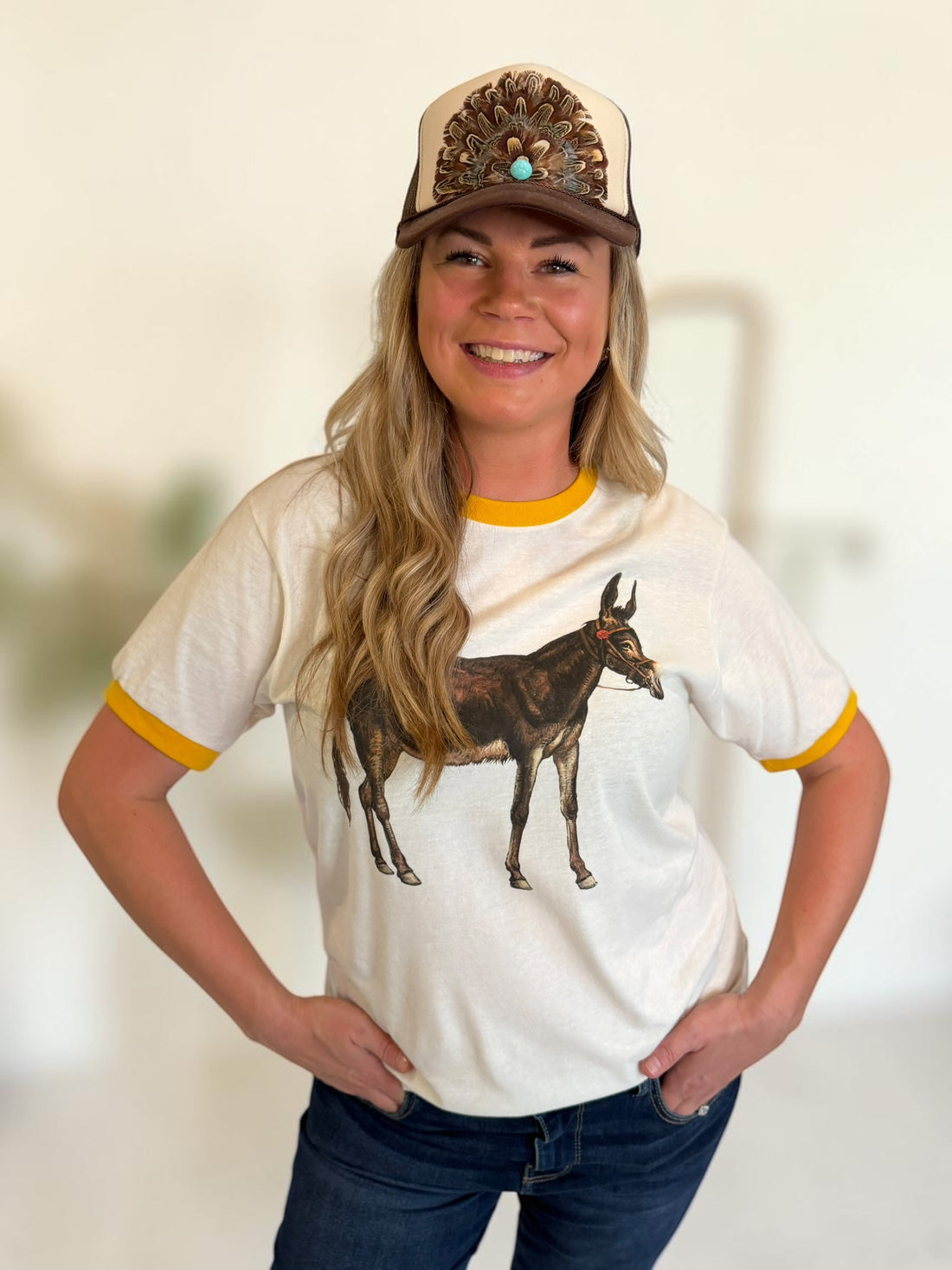 Kickin’ Around Tee | Vintage Donkey Graphic Ringer Tee