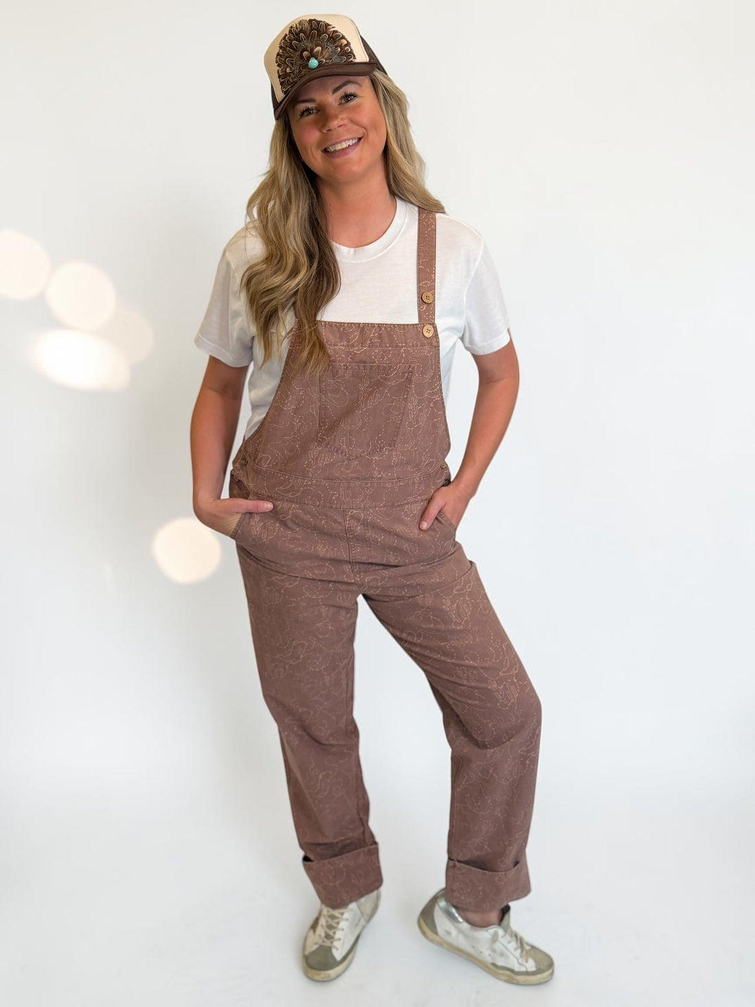 Desert Days Overalls | Mauve Western Print Wide Leg Overalls