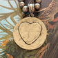 Vintage Heart Pendant Necklace – Silver Beaded Statement Jewelry