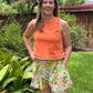 Floral Pleated High Waist Shorts | Colorful Vintage-Inspired Print Summer Shorts
