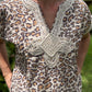Wild Leopard Midi Dress | Braided Appliqué Leopard Dress | The Gussied Goose Boutique