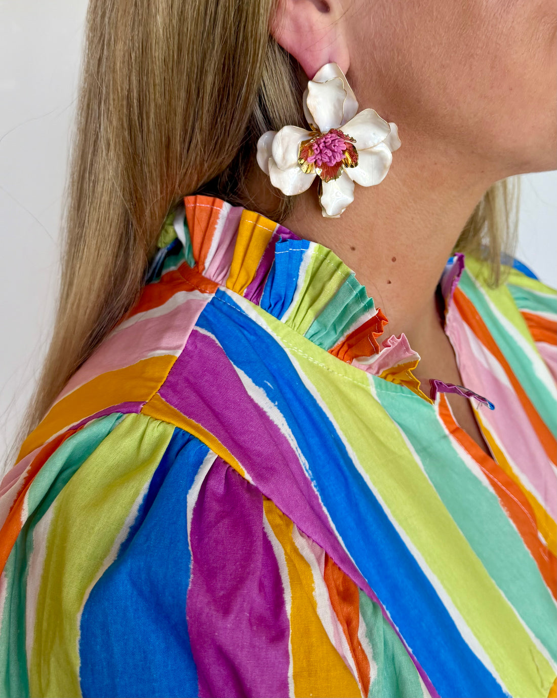 Magnolia Bloom 18K Gold Dipped Statement Earrings