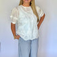 Women's White Eyelet Embroidered Blouse | The Gussied Goose Boutique