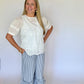Navy Stripe Tiered Ruffle Hem Pull-On Maxi Pants