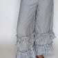 Navy Stripe Tiered Ruffle Hem Pull-On Maxi Pants