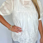 Women's White Eyelet Embroidered Blouse | The Gussied Goose Boutique