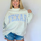 Women's Texas Embroidered Mock Neck Sweatshirt | Collegiate Pullover | The Gussied Goose Boutique