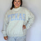 Women's Texas Embroidered Mock Neck Sweatshirt | Collegiate Pullover | The Gussied Goose Boutique