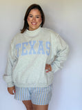 Women's Texas Embroidered Mock Neck Sweatshirt | Collegiate Pullover | The Gussied Goose Boutique