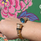 Jeweled Gold Hinged Cuff Bracelet