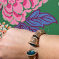Jeweled Gold Hinged Cuff Bracelet