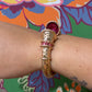 Jeweled Gold Hinged Cuff Bracelet