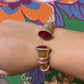 Jeweled Gold Hinged Cuff Bracelet