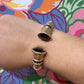 Jeweled Gold Hinged Cuff Bracelet