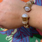 Jeweled Gold Hinged Cuff Bracelet