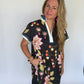 Floral Shift Dress, Black