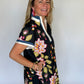 Floral Shift Dress, Black