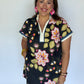 Floral Shift Dress, Black