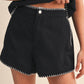 Black Whipstitch Crop Top & Shorts Set | Classic Tailored Matching Set for Women