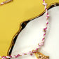 Fuchsia 18K Gold Fish Charm Cotton Rope Necklace
