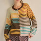 Mixed Stripe Cardigan, Brown/Mustard