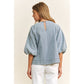 Babydoll Denim Top, Balloon Sleeve