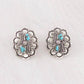 Turquoise Concho Earrings – Western Semi-Stone Silver Stud Earrings