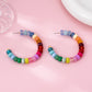 Candy Pop Resin Hoop Earrings | Colorful Boho Statement Earrings