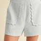 Powder Blue Scalloped Vest & Shorts Set