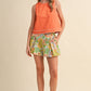 Orange Whipstitch Tank Top | Cotton Sleeveless Blouse with Contrast Trim