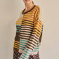 Mixed Stripe Cardigan, Brown/Mustard