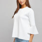 Flare Bell Sleeve Sweater, Winter White