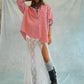 Red Gingham Oversized Button Down Shirt | The Gussied Goose Boutique