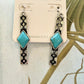 Aztec Turquoise Drop Earrings – Western Long Semi-Stone Statement Earrings