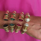 Jeweled Gold Hinged Cuff Bracelet