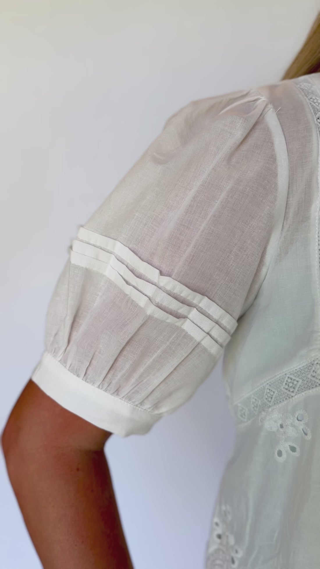 Women's White Eyelet Embroidered Blouse | The Gussied Goose Boutique