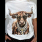 Jeweled Longhorn Graphic Tee, White