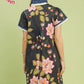 Floral Shift Dress, Black